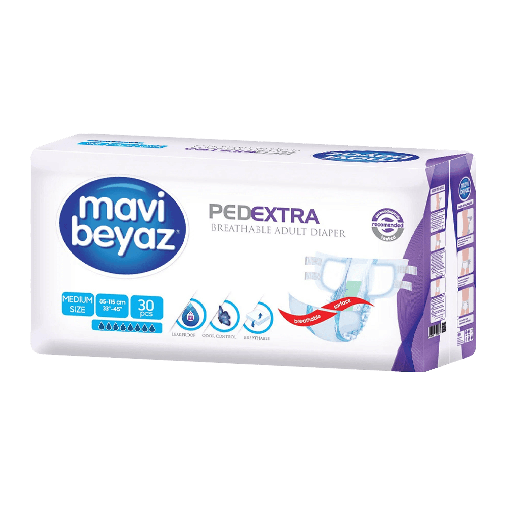 Подгузники для взрослых MAVI BEYAZ MEDIUM 85-115 см 30 PCS 8 капель