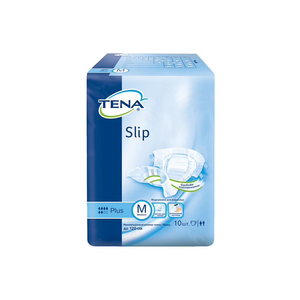 Подгузники для взрослых ТЕNА Slip Plus M дыш. 70-110 см, 10 шт