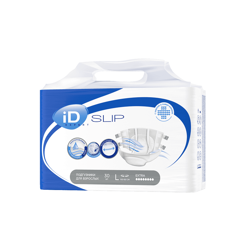 Ересектерге арналған памперстер iD Slip Expert L N2 KZ 100-150 см, 30 дана