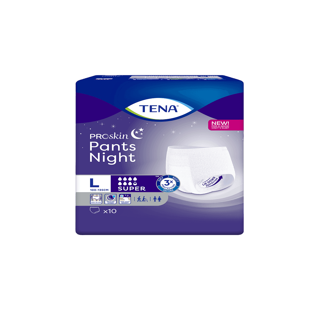 Түнгі жаялық-шалбар TENA шалбар Түнгі Superl L 80 100-ден 135 см-ге дейін 10 дана
