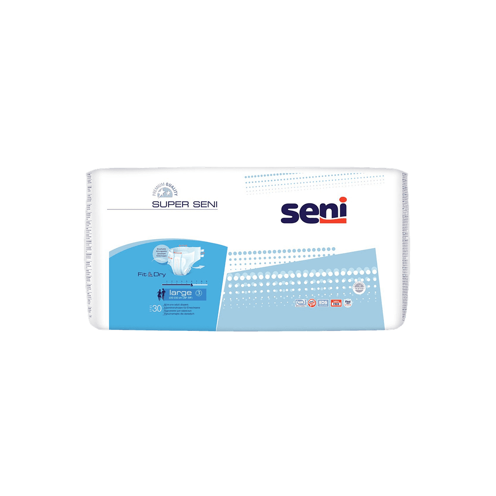 Подгузники для взрослых Super Seni Large 100-150 см,30 шт 6 капель