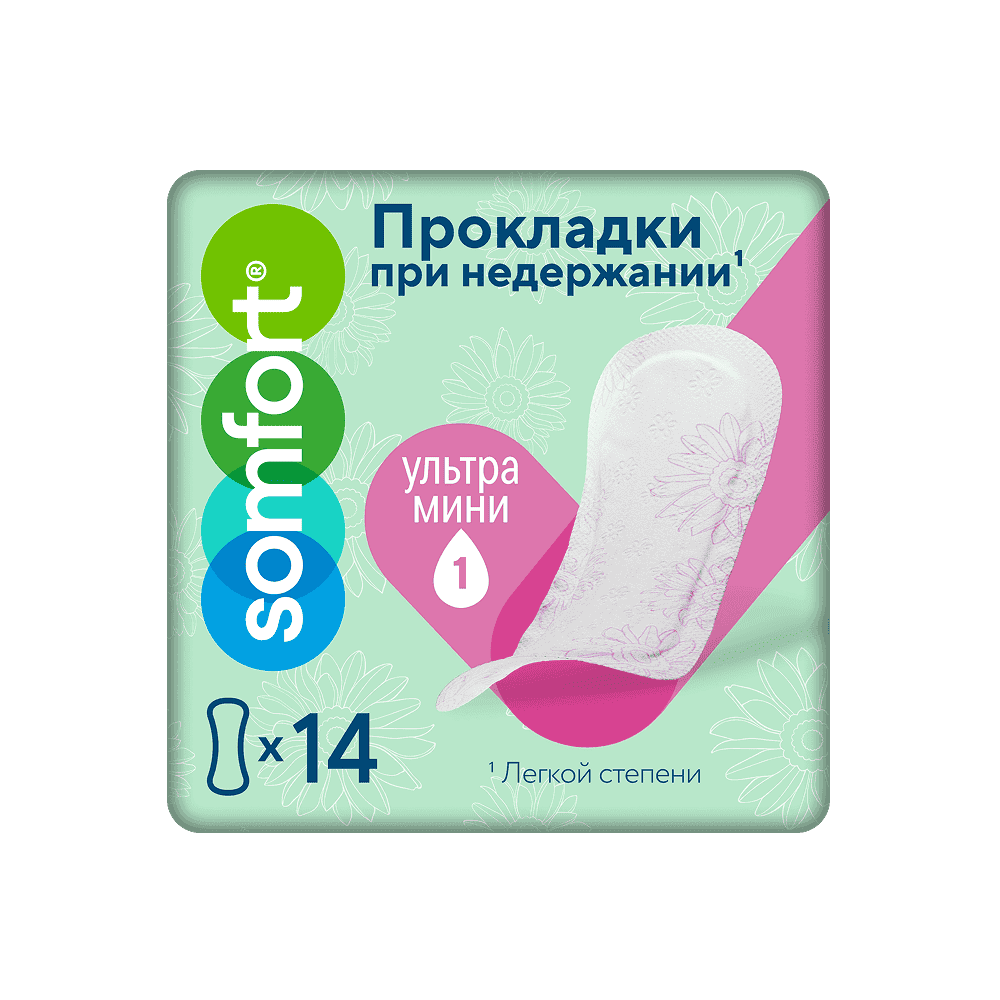 Урологические прокладки Somfort Lady Active Ultra Mini 28 шт. 1 Капля