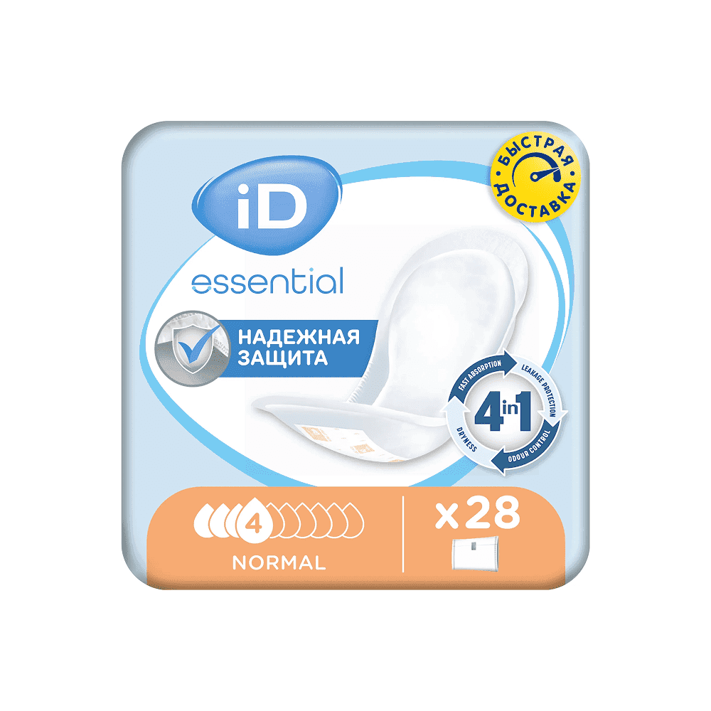 Урологические прокладки iD Light Essential Normal 28 шт 4 капли