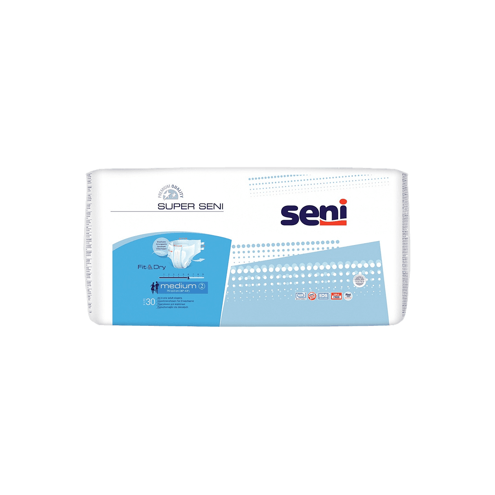 Подгузники для взрослых Super Seni Medium 75-110 см, 30 шт 6 капель