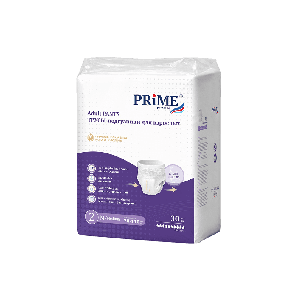 Подгузники-трусы PRIME PREMIUM M 70-110. 30 шт