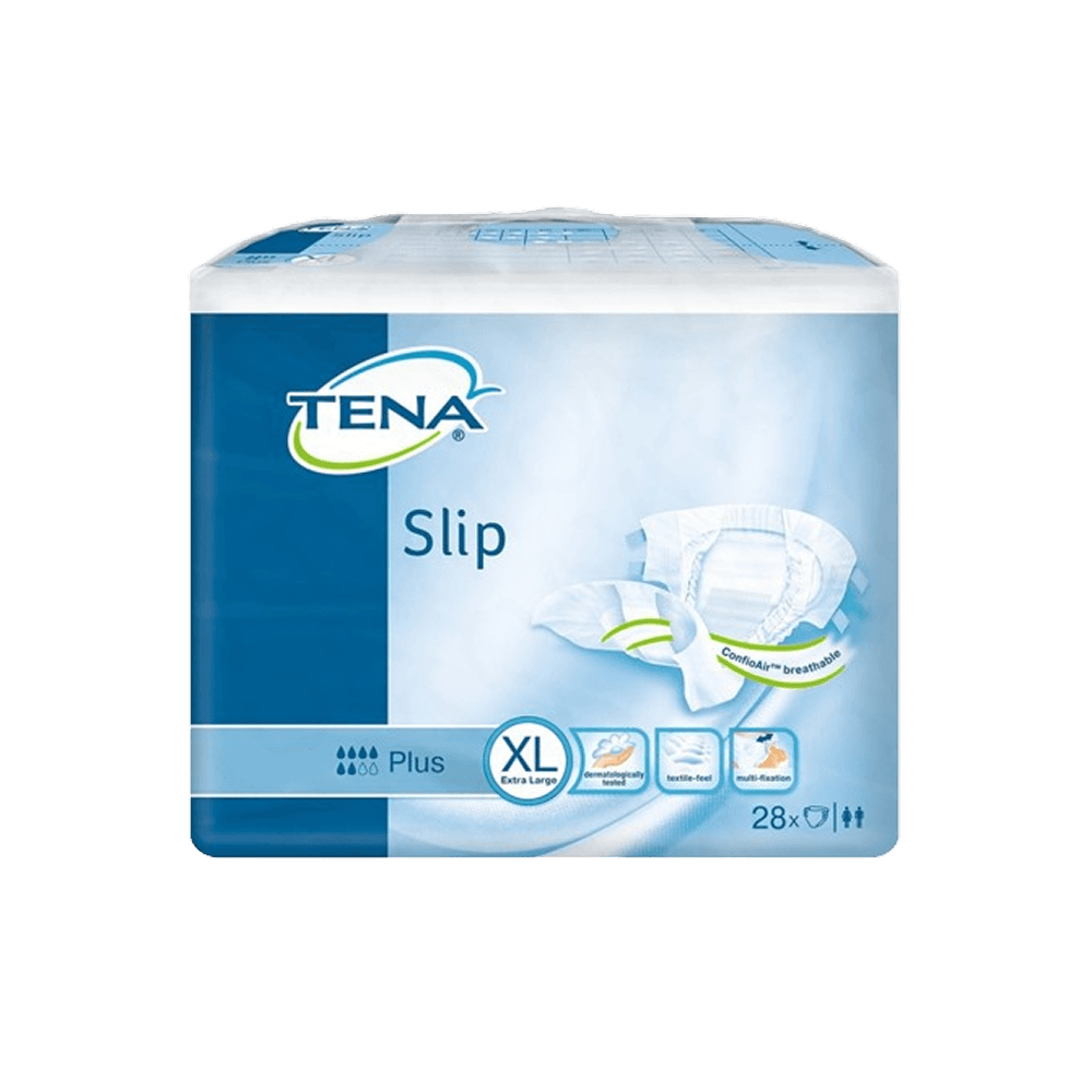 Ересектерге арналған жаялықтар TENA Slip Plus XL тыныс алатын. 130-175 см, 28 дана