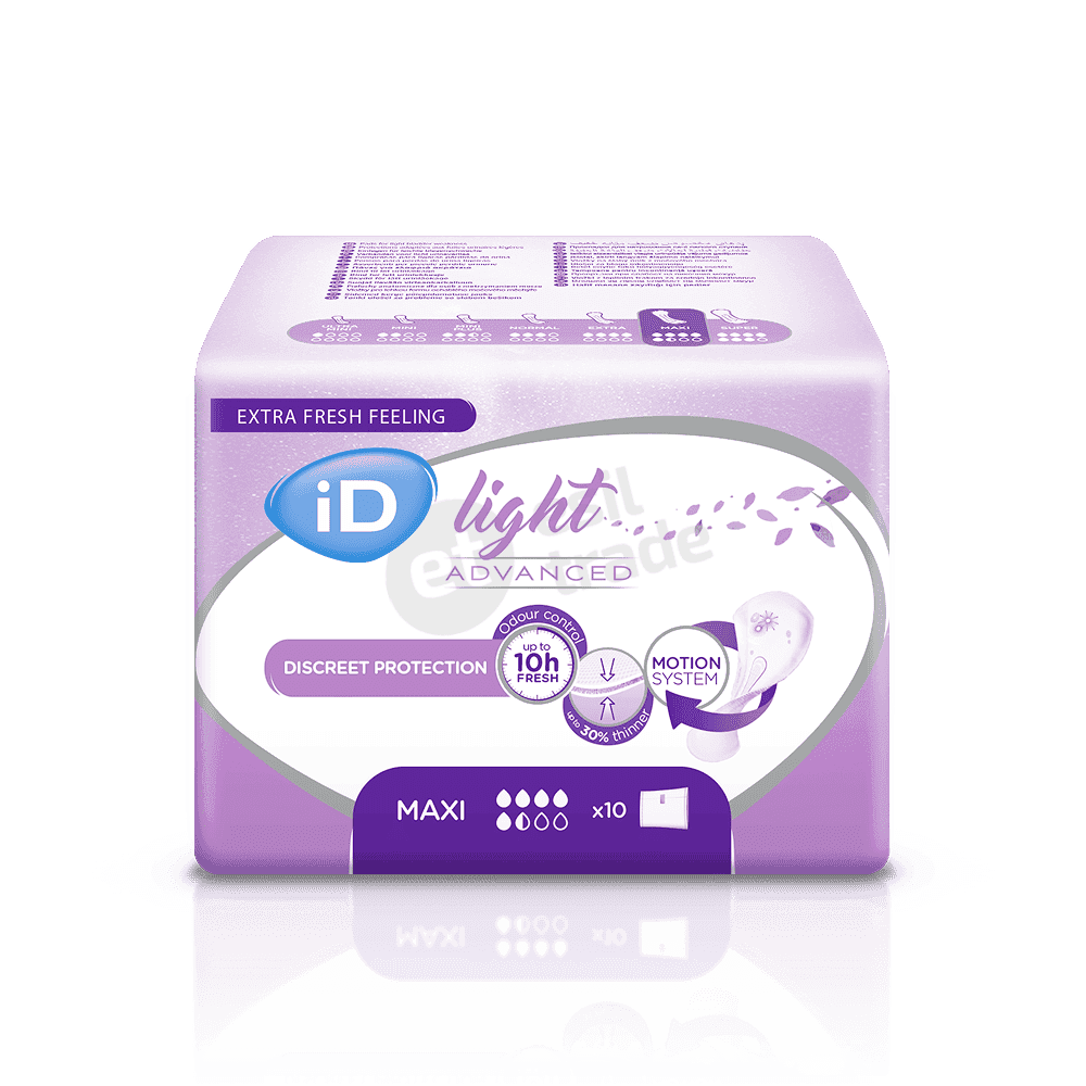 Урологиялық жастықшалар iD Light Advanced Maxi, 10 дана, 5,5 тамшы