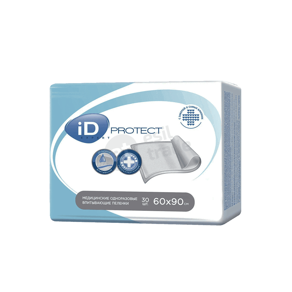 Бір рет қолданылатын сіңіргіш жаялықтар iD Expert Protect 60x90 пакеті - 30 дана