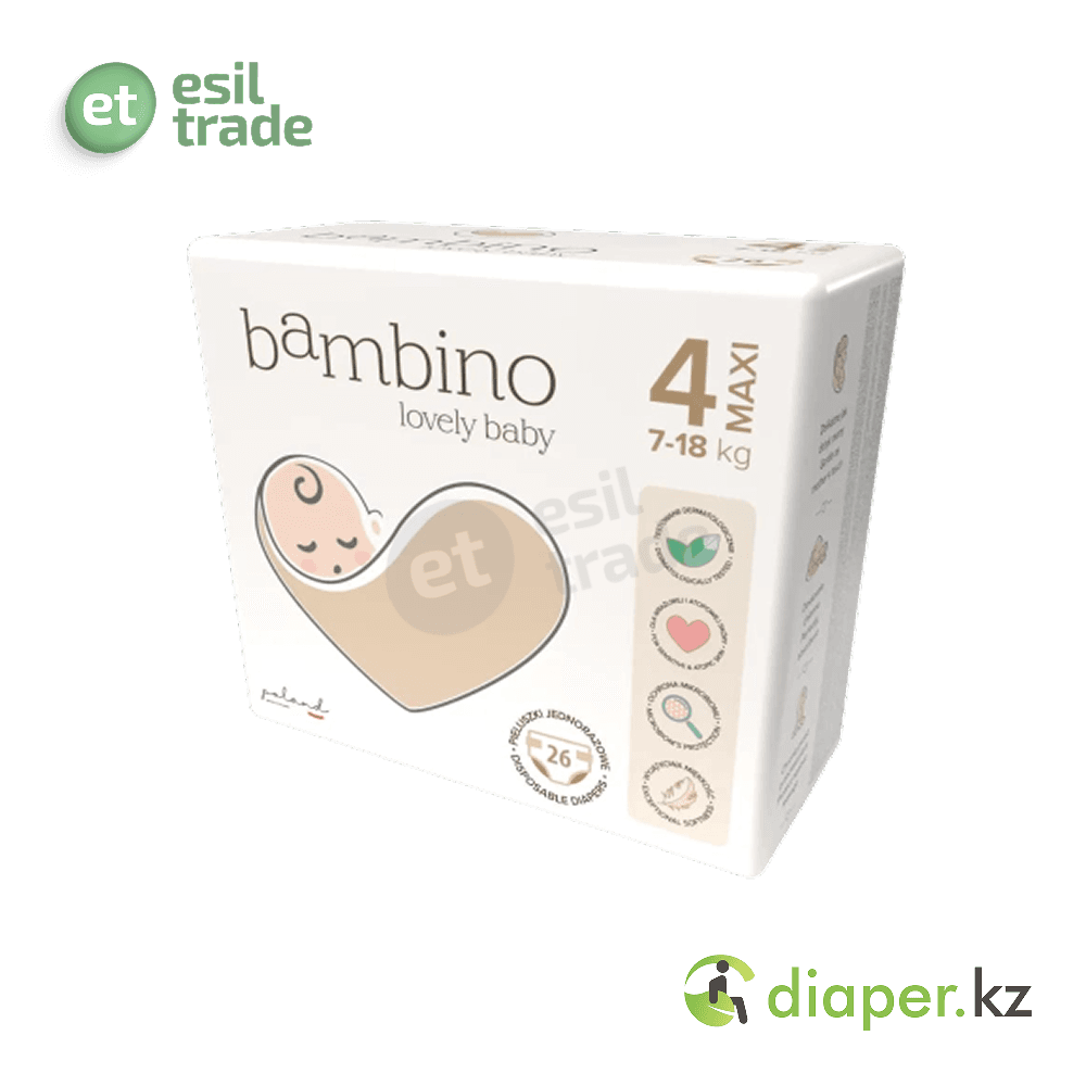 Детские подгузники Bambino Maxi 7 до 18 кг – 26шт