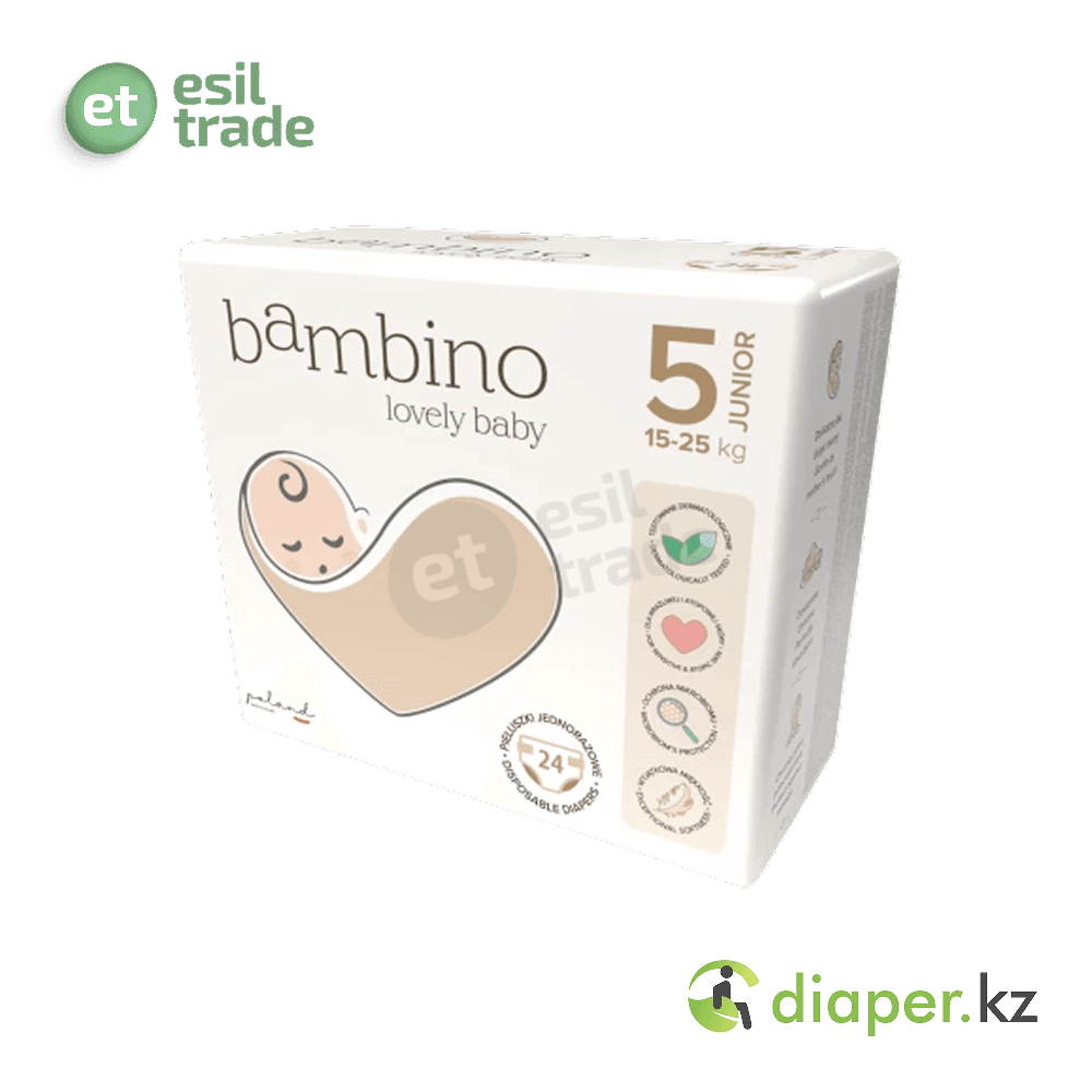 Детские подгузники Bambino Junior, 15 до 25 кг – 24шт