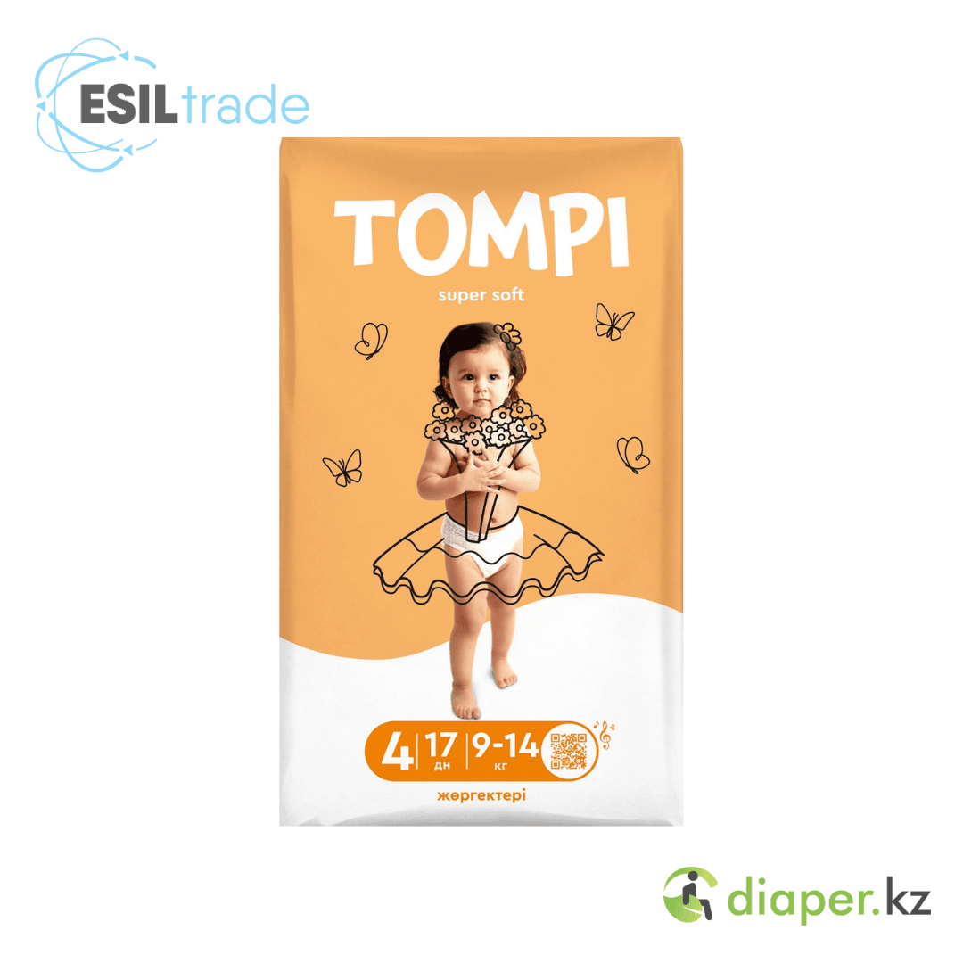 Детские подгузники Tompi Super Soft 4 9-14КГ 17 ШТ Д
