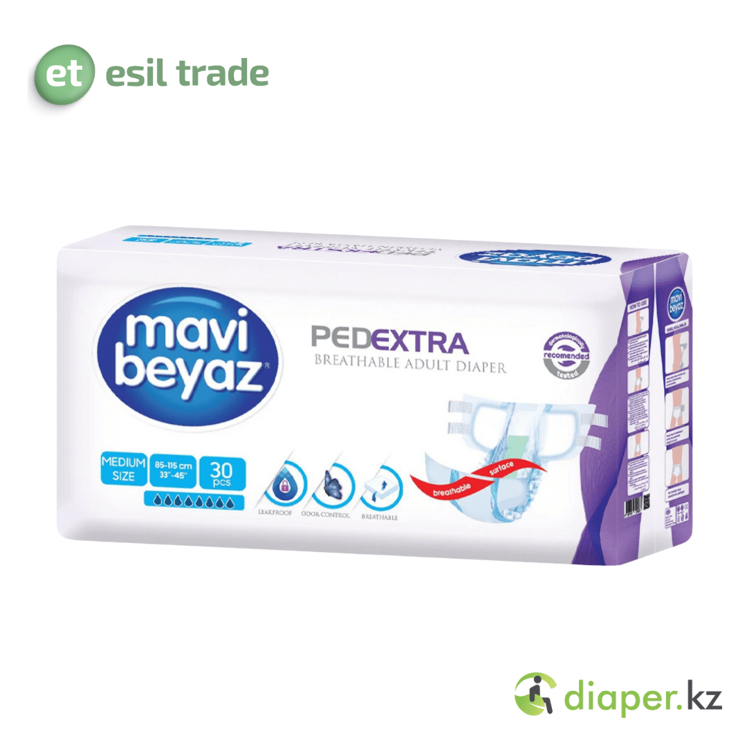Подгузники для взрослых MAVI BEYAZ MEDIUM 30 PCS 8 капель