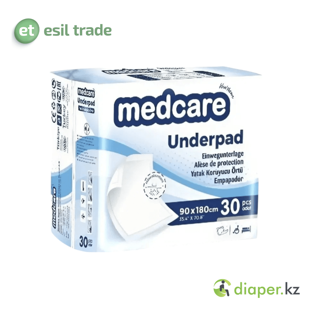 Пеленки одноразовые впитывающие Medcare 90*180 30 30 PCS
