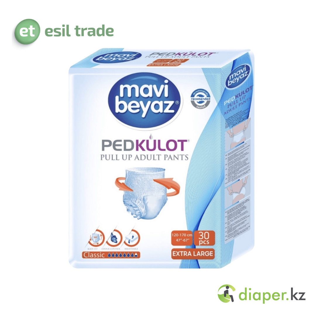 Подгузники - Трусы для взрослых MAVI BEYAZ XLARGE 30 PCS 8 капель