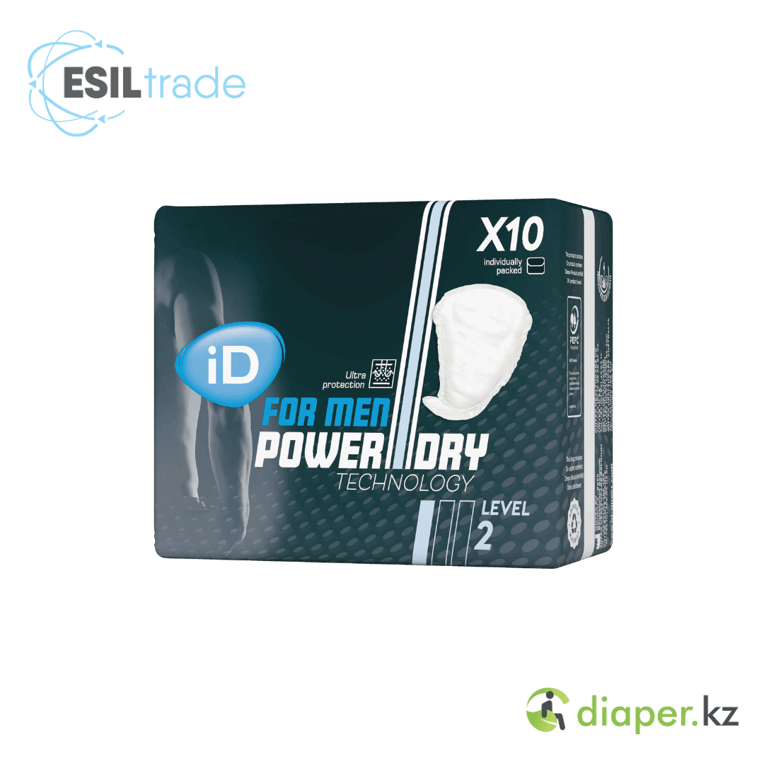 Прокладки (вкладыши) для мужчин iD for Men Level 2, 10 штук, 4 капли